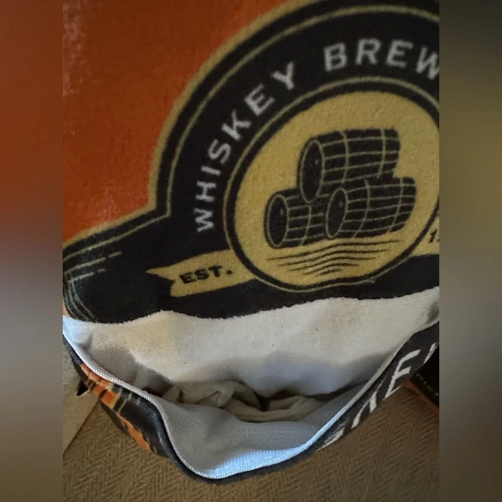 🆕2 Whiskey Shaped Throw Pillows